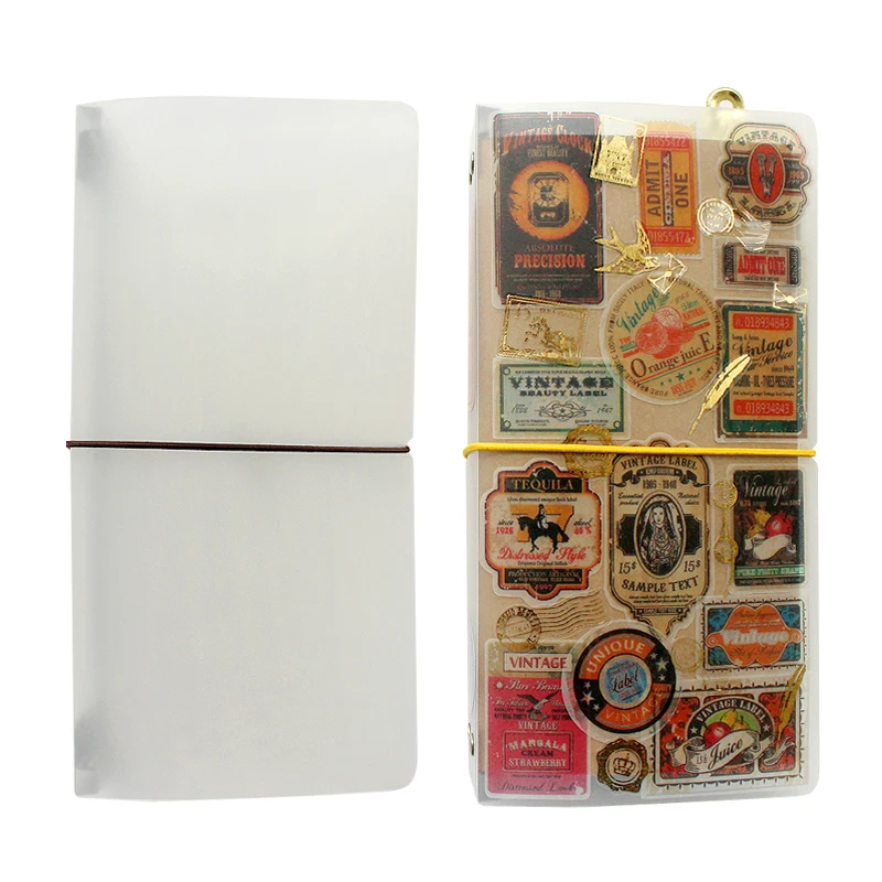 Vintage Leather Journal Notebook - トラベラーズノート ジャーナルインセット リフィル収納ブック トラベラーズプランナー用 インナーページ フィラーペーパー