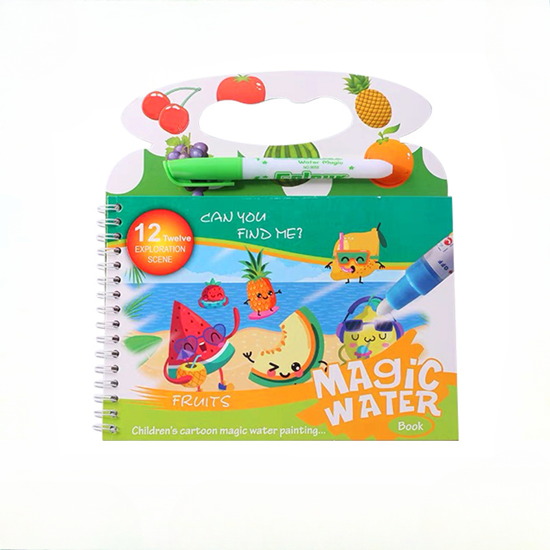 Reusable Water Magic Coloring Book - 子供用マジックウォーターペインティングブック 再利用可能な落書きぬりえパズルおもちゃ 赤ちゃん用 教育アートアクティビティブック