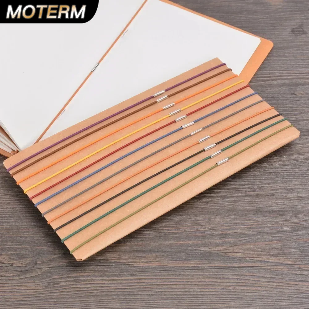 Vintage Leather Journal Notebook - 旅行者向けの10個のスペアラバーバンドレザーノートアクセサリーのセット,ノートブック修理用の弾性ストリングバンジーコード