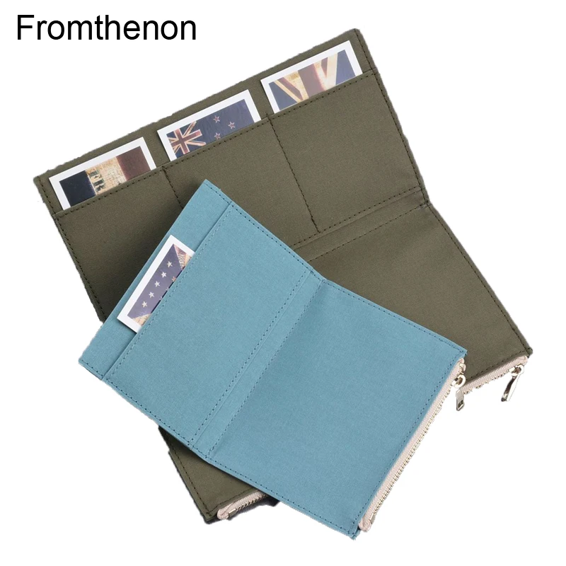 Vintage Leather Journal Notebook - Fromthenon ヴィンテージ収納袋ミドリトラベラーズノートブックジッパーポケットレトロキャンバスカードホルダーファイルバッグ学校文具