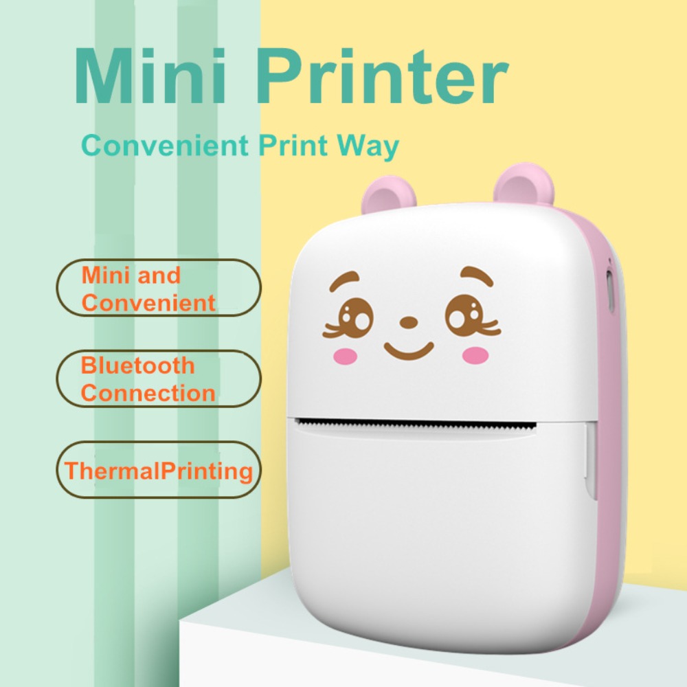 Mini Pocket Thermal Printer Paper Roll - ミニポータブルポケットインクレスサーマルプリンター Bluetooth USB充電式 写真ラベルステッカー グラフィティ対応 57mm感熱紙