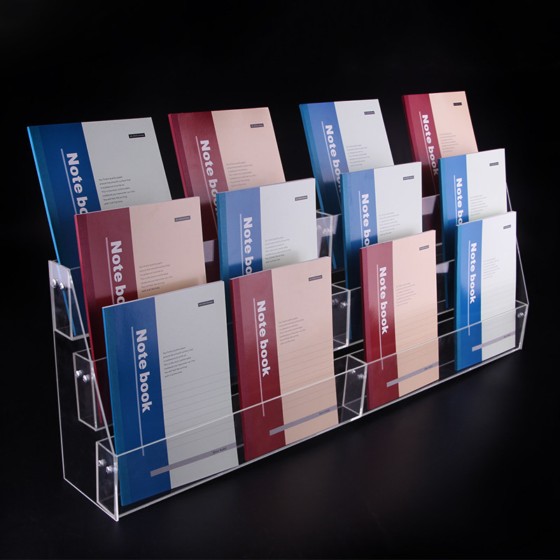 段付き透明アクリル製ノートディスプレイスタンド、段階式ブック - Clear Acrylic Book Stand Holder のレビューと価格
