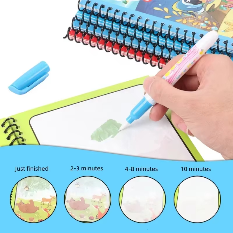 マジックウォーターペインティングブック 再利用可能な水彩画ブ - Reusable Water Magic Coloring Book のレビューと価格