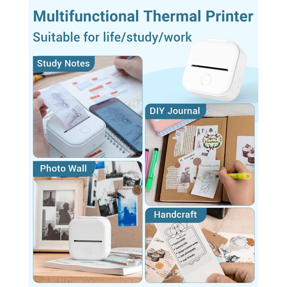 Phomemo T02 ワイヤレスポケットサーマルプリンター - Mini Pocket Thermal Printer Paper Roll のレビューと価格