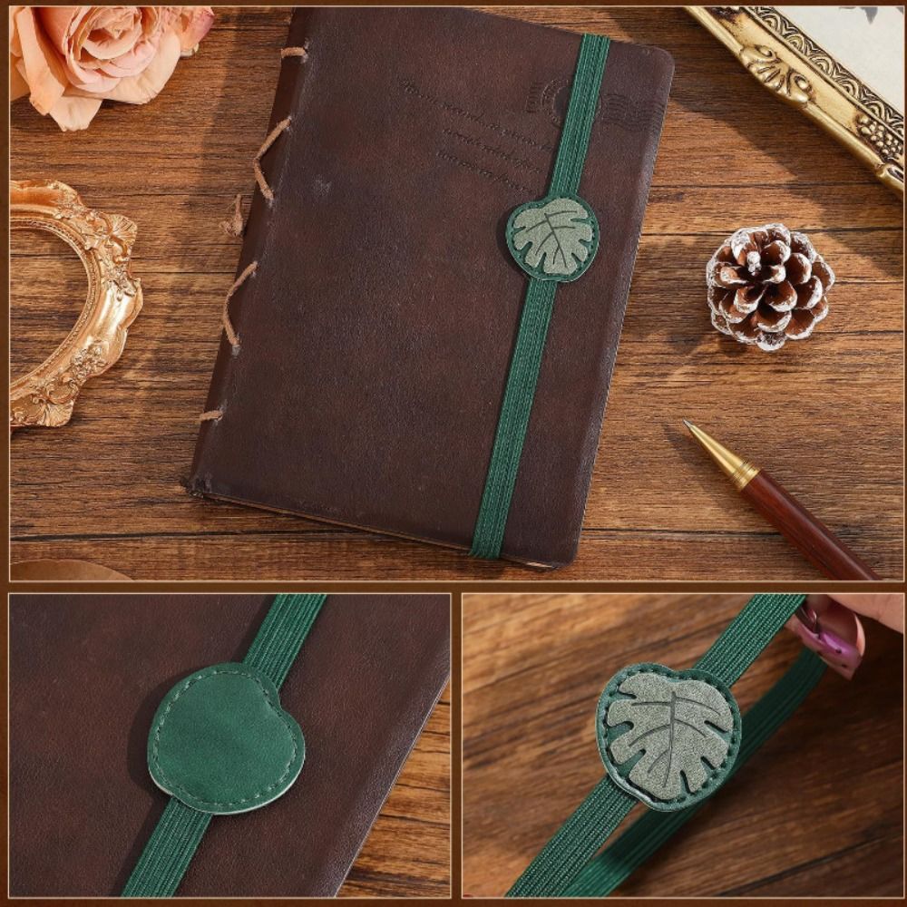 ヴィンテージ弾性バンドレザーブックマーク紛失防止多用途 PU - Vintage Leather Journal Notebook のレビューと価格