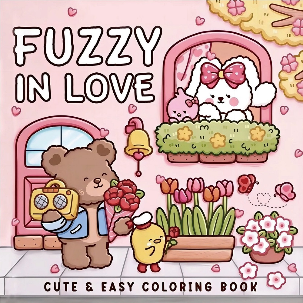 FUZZY IN LOVE 大人向けの大胆で簡単なパターンの - Adult Coloring Book Stress Relief のレビューと価格
