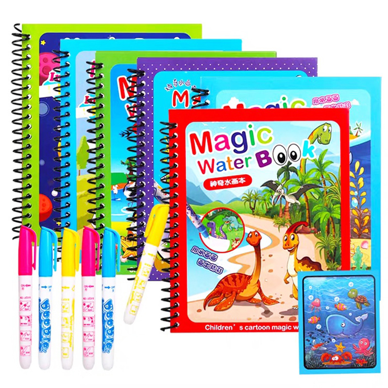子供のための再利用可能な魔法の水着色ブック、モンテッソーリお - Reusable Water Magic Coloring Book のレビューと価格