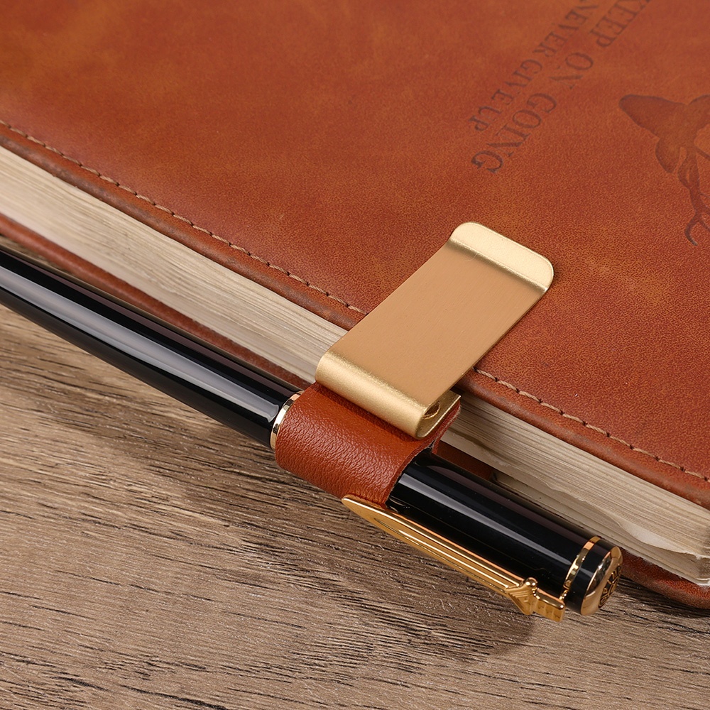 ヴィンテージ手作りレザーペンホルダー真鍮ステンレス鋼クリップ - Vintage Leather Journal Notebook のレビューと価格