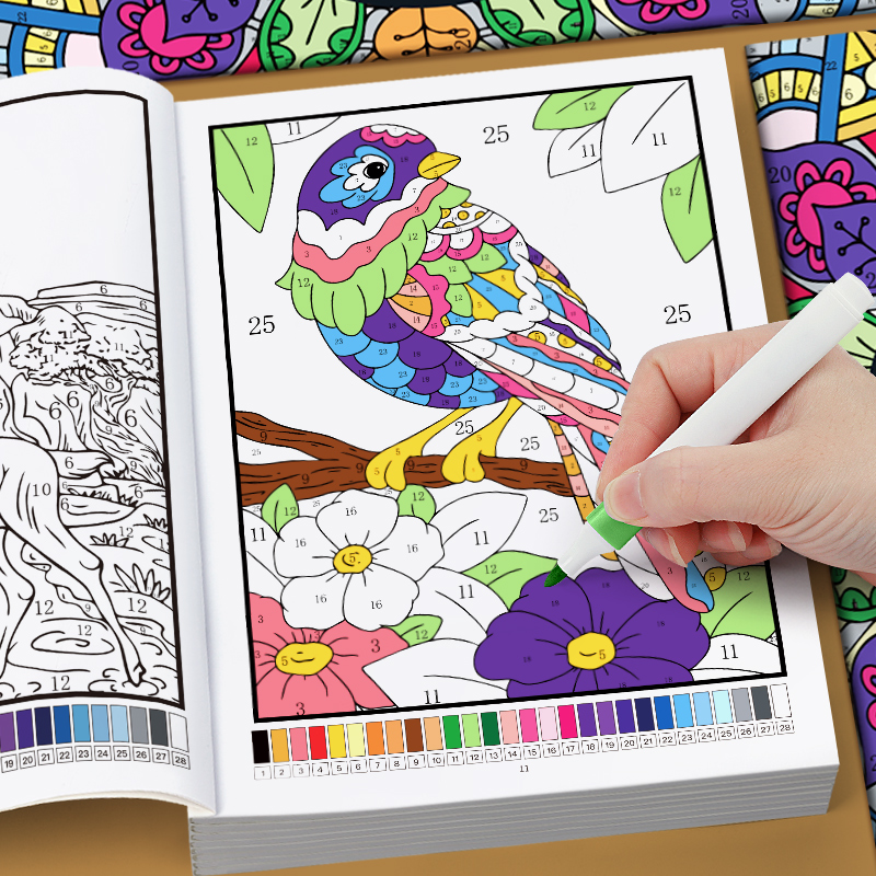 大人のための数字で描く塗り絵ブック 32ページ 花柄マンダラ - Adult Coloring Book Stress Relief のレビューと価格
