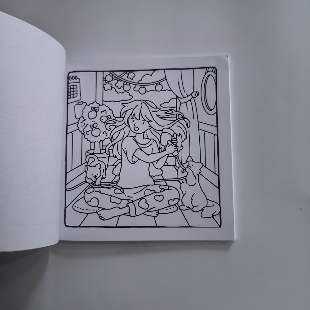 猫と女の子のかわいい簡単塗り絵 大人向け ストレス解消 ドロ - Adult Coloring Book Stress Relief のレビューと価格