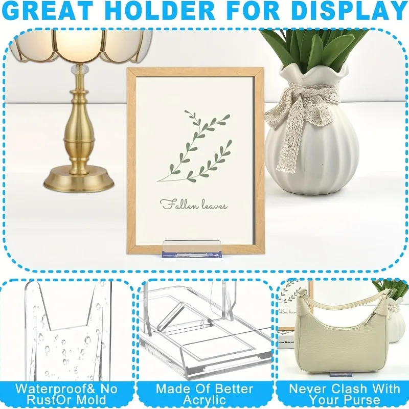 5/12個入り 透明アクリル製ディスプレイスタンド 小型調整 - Clear Acrylic Book Stand Holder のレビューと価格