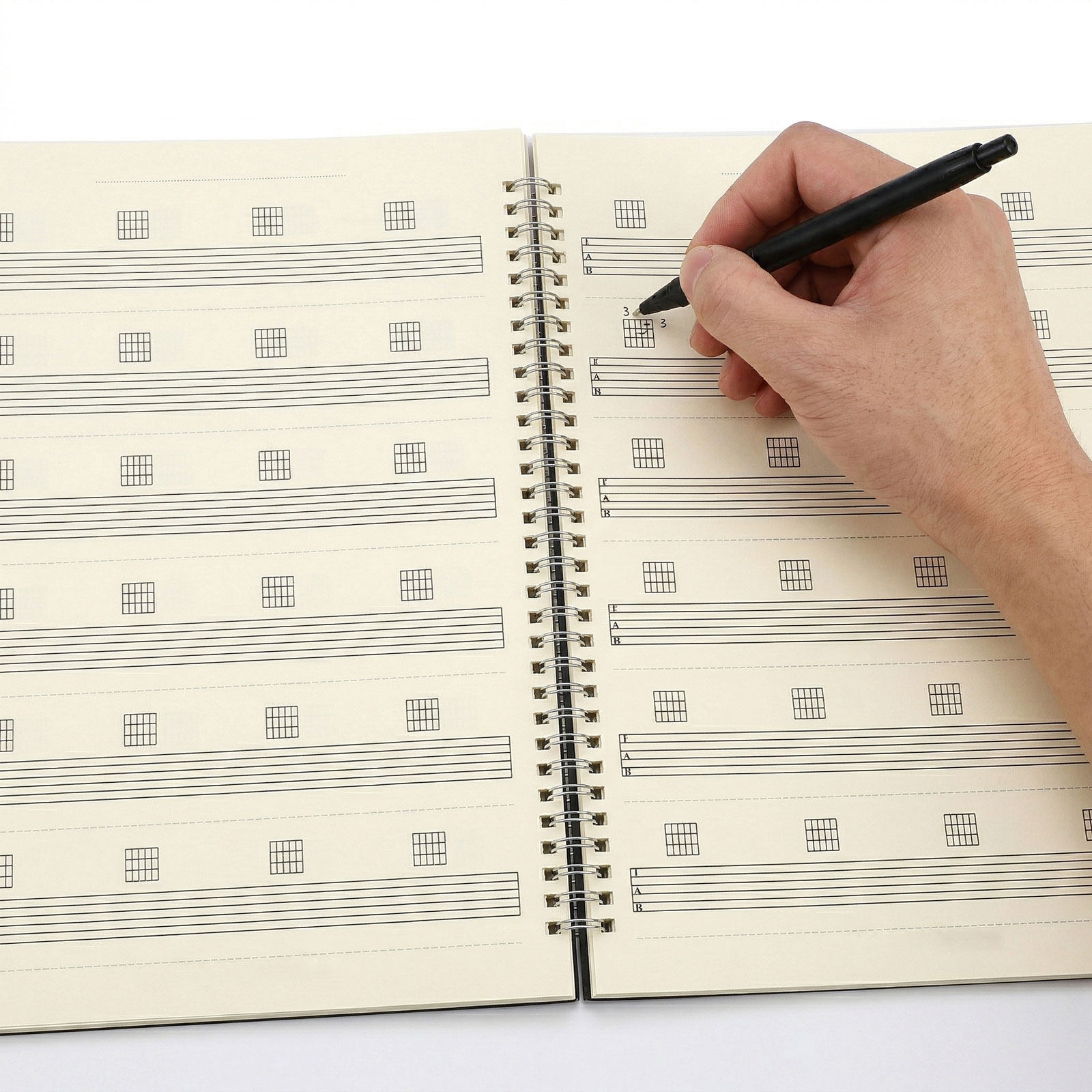 2枚組ギター原稿ノート 6弦ブランク楽譜用紙 ソングライティ - Blank Sheet Music Notebook のレビューと価格