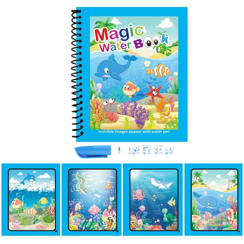 1Pc 再利用可能なマジックウォーターブックキッズギフトカラ - Reusable Water Magic Coloring Book のレビューと価格