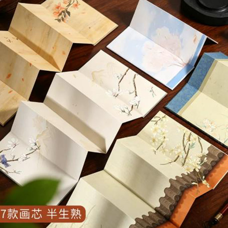 8x20cmの宣紙アコーディオンアルバム、半熟米紙折り本（6 - Chinese Calligraphy Practice Book のレビューと価格