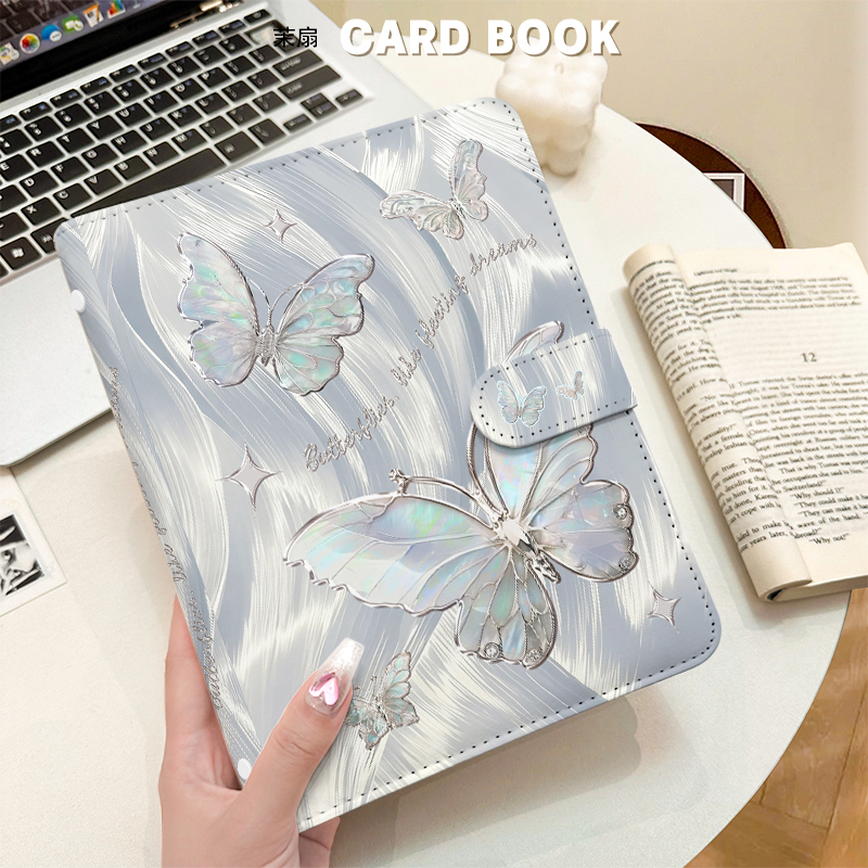 シルバー虹色蝶 A5 カードバインダー防水 Kpop フォト - Kpop Photo Card Binder 3 Inch のレビューと価格