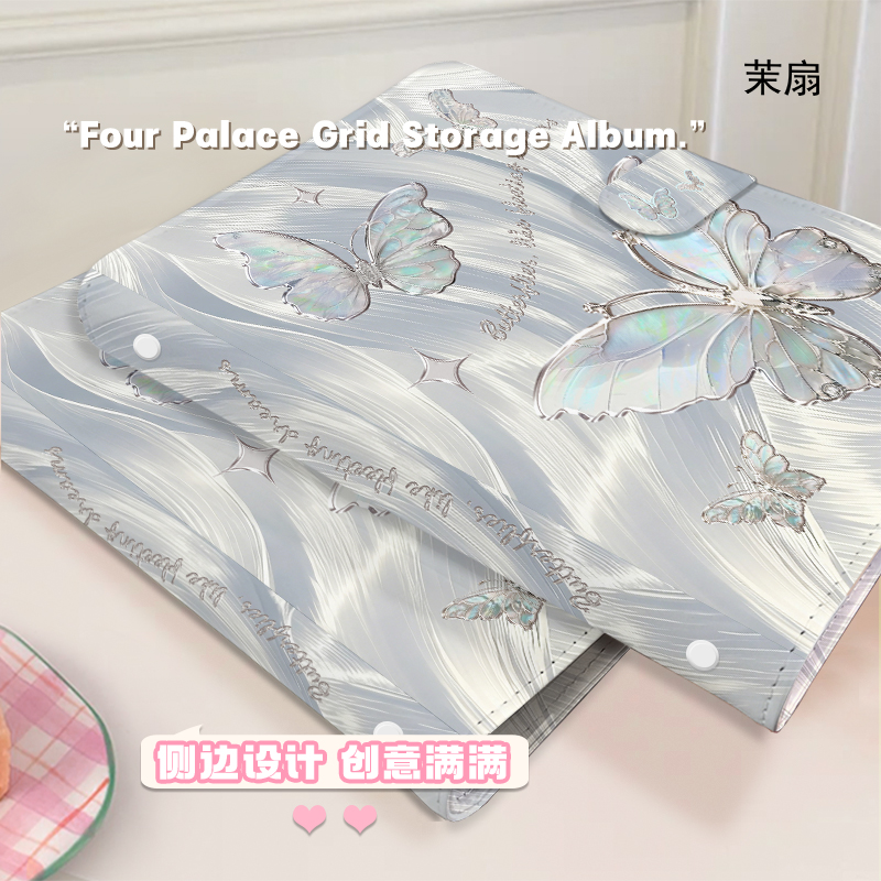 シルバー虹色蝶 A5 カードバインダー防水 Kpop フォト - Kpop Photo Card Binder 3 Inch のレビューと価格