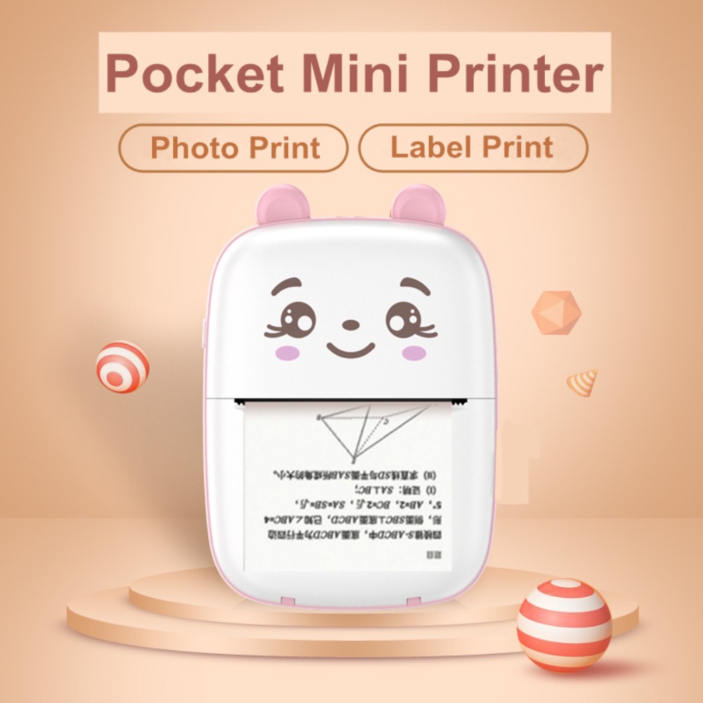 ミニポータブルポケットインクレスサーマルプリンター Blue - Mini Pocket Thermal Printer Paper Roll のレビューと価格