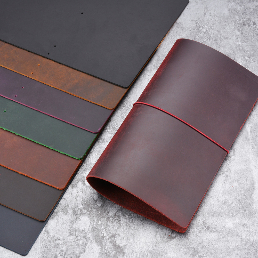 DIYノートカバー クレイジーホースレザー A5/A6/スタ - Vintage Leather Journal Notebook のレビューと価格