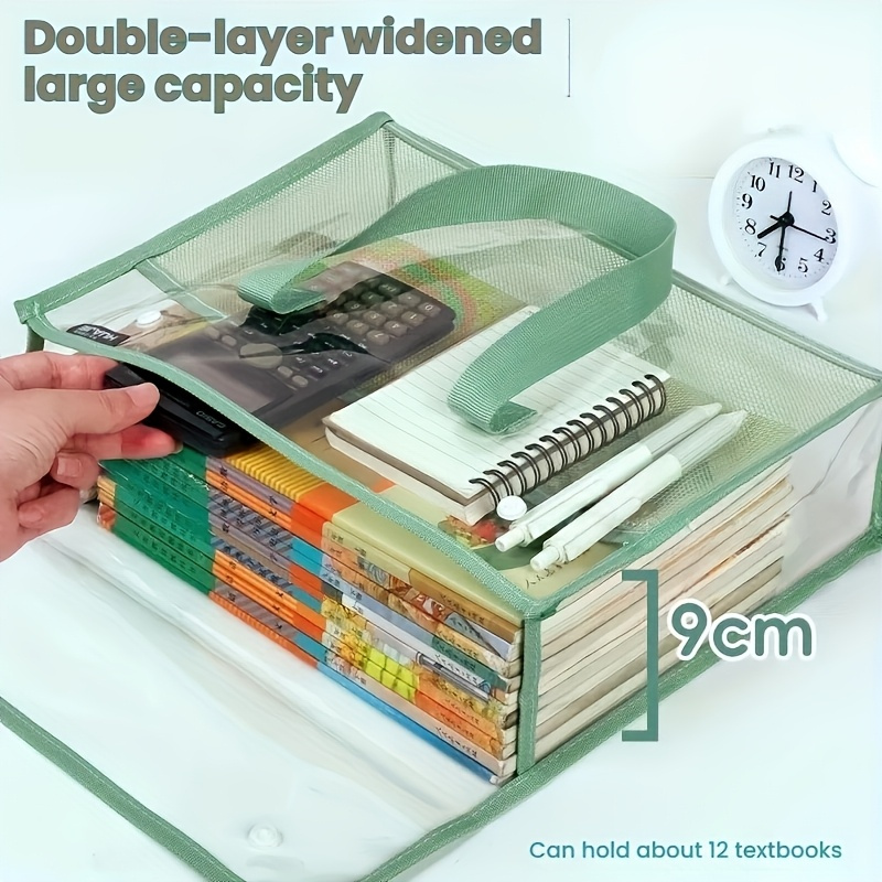二層クリアトートバッグ大容量ポータブル防水試験ハンドバッグ学 - Stationery Books のレビューと価格