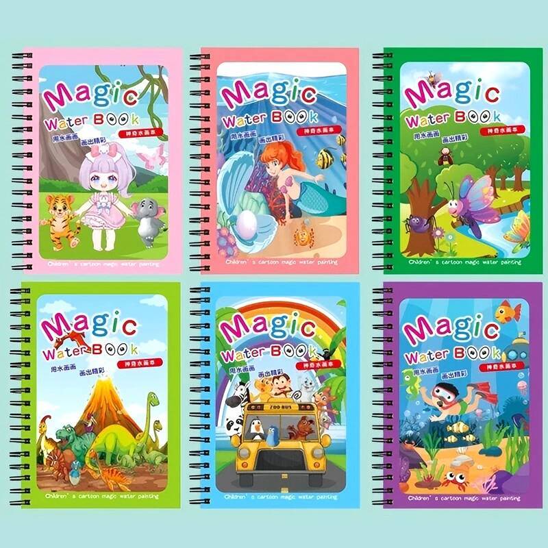 魔法の水塗り絵 モンテッソーリおもちゃ 再利用可能な塗り絵ブ - Reusable Water Magic Coloring Book のレビューと価格