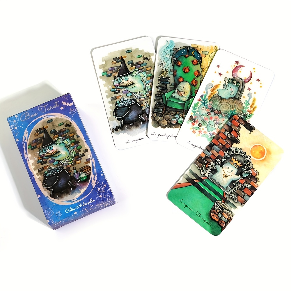ブー タロット デッキ ゴースト ゴースト リーディング カ - Tarot Deck With Guidebook のレビューと価格
