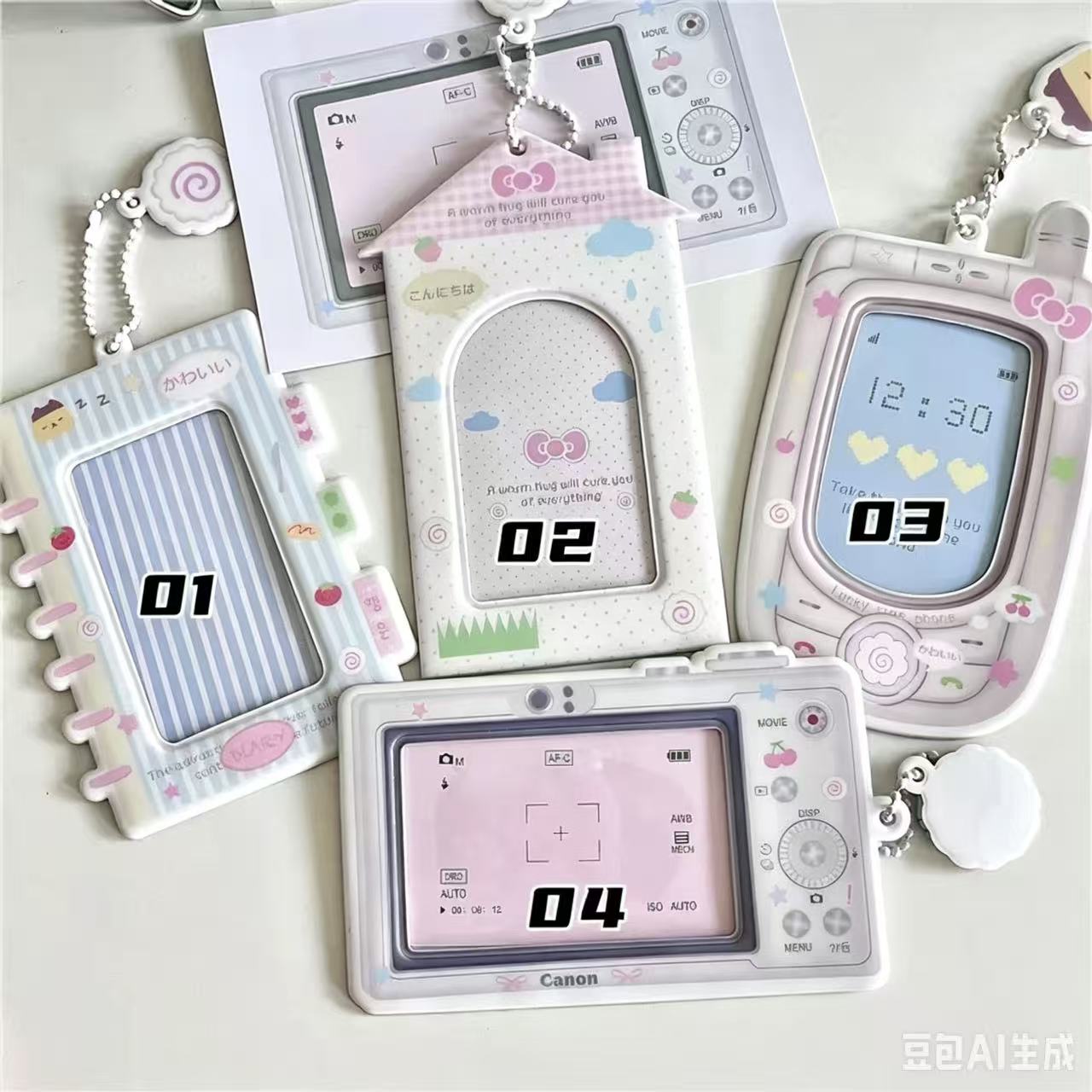 1PC 漫画 Kpop フォトカードホルダーカメラ携帯電話型 - Kpop Photo Card Binder 3 Inch のレビューと価格