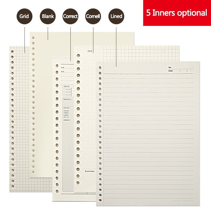 A5 b520穴ルーズリーフノートブック詰め替え60枚スパイ - A5 Spiral Dotted Grid Notebook のレビューと価格