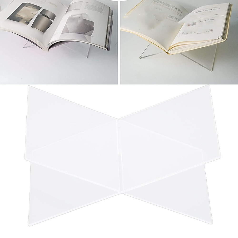 X字型デザインのアクリル製ブックスタンド 1セット 透明アク - Clear Acrylic Book Stand Holder のレビューと価格