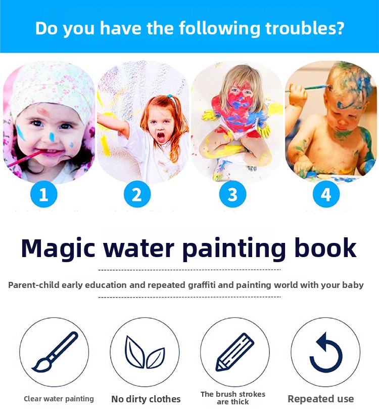 1 本 + 1 ペン再利用可能なマジックぬり絵水彩画ブック感 - Reusable Water Magic Coloring Book のレビューと価格