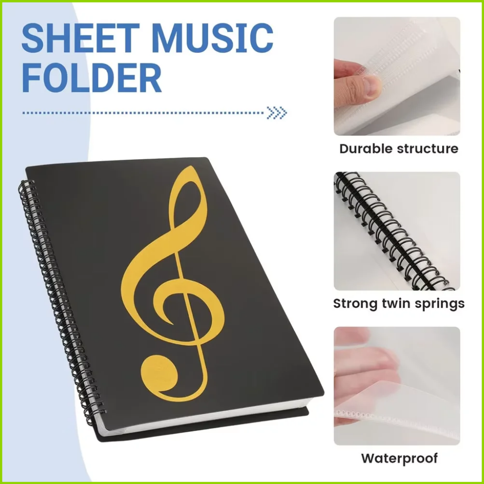 柔軟な40ページピアノ楽譜フォルダA4楽譜クリップシートノー - Blank Sheet Music Notebook のレビューと価格