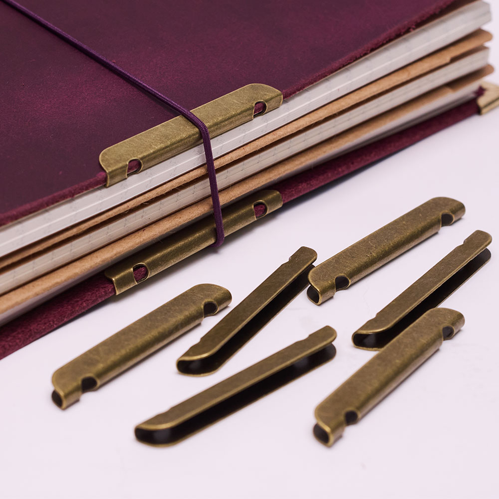 レザーノートブック メタルエッジ保護 日記帳カバー アクセサ - Vintage Leather Journal Notebook のレビューと価格